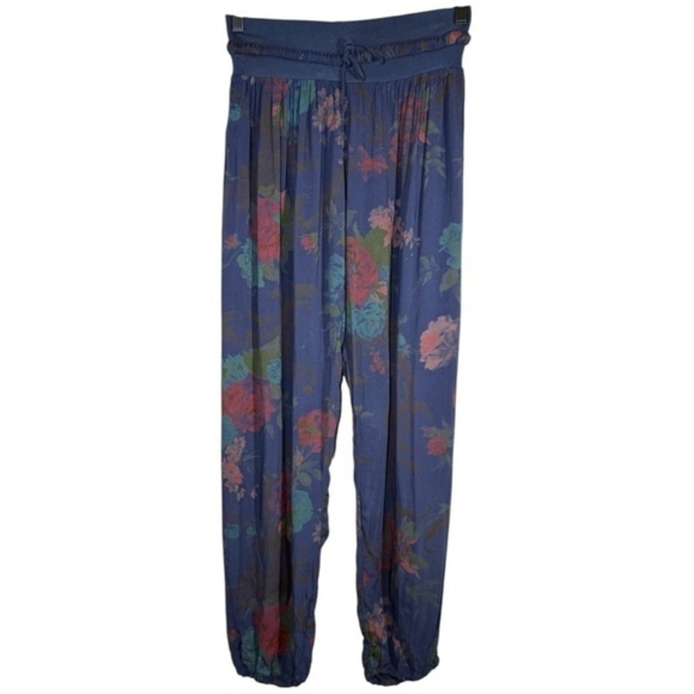 Made in Italy Cotton Floral Print Boho Pants
